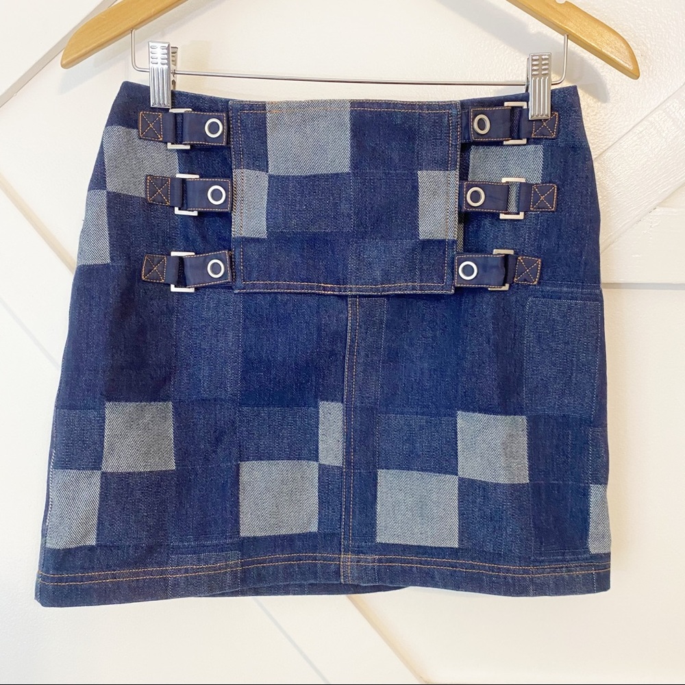 Opening Ceremony Patchwork Tab Mini Denim Skirt 6 - image 2